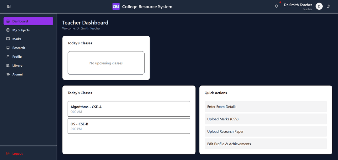 Central Repository System (CRS)